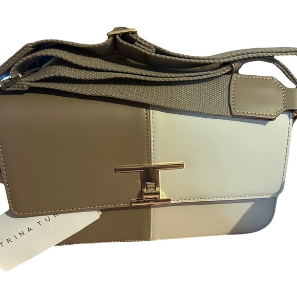 Trina Turk Handbags - Trina Turk taupe and off white handbag/crossbody NWT